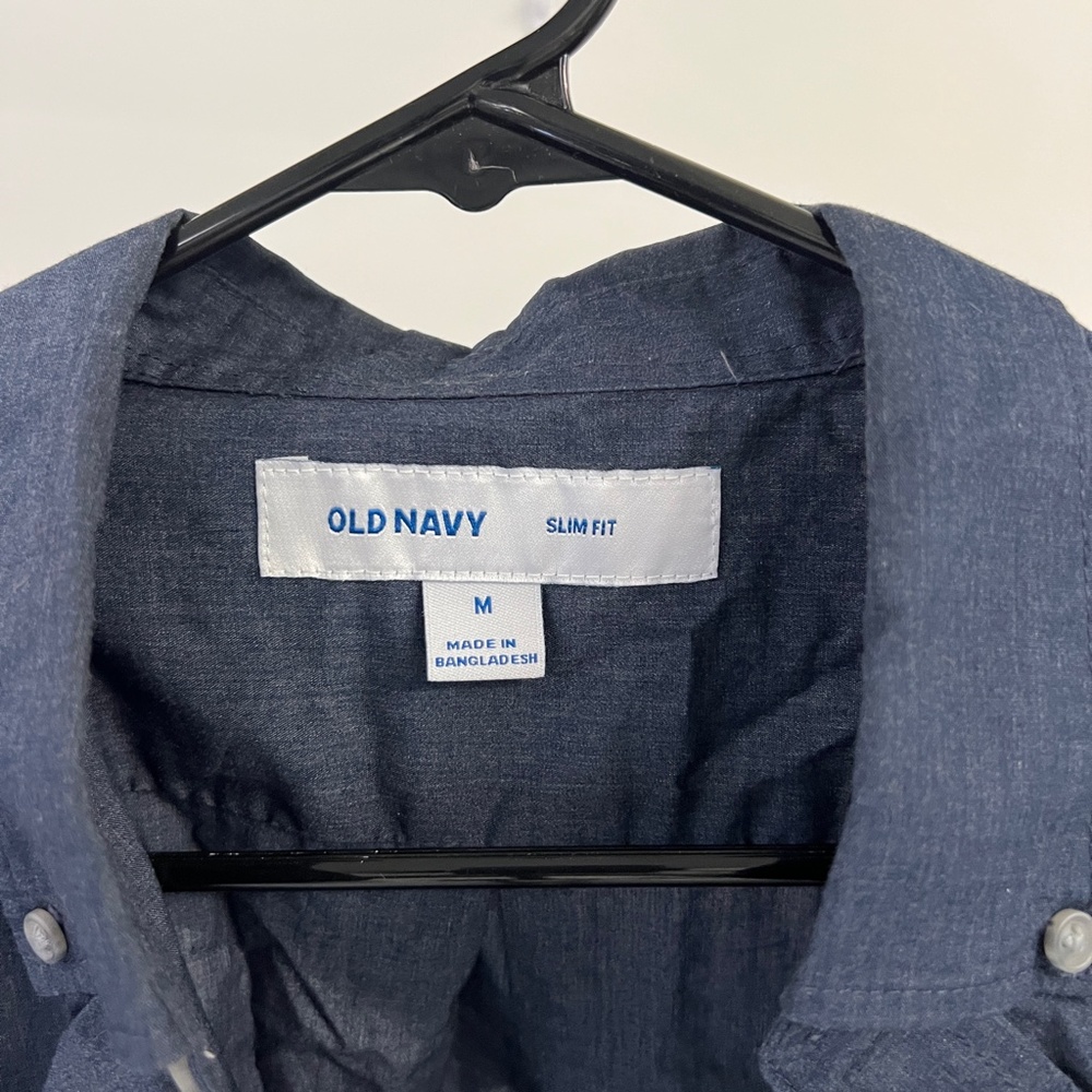 Navy Blue Old Navy Men's Button Up - Picture 3 of 3
